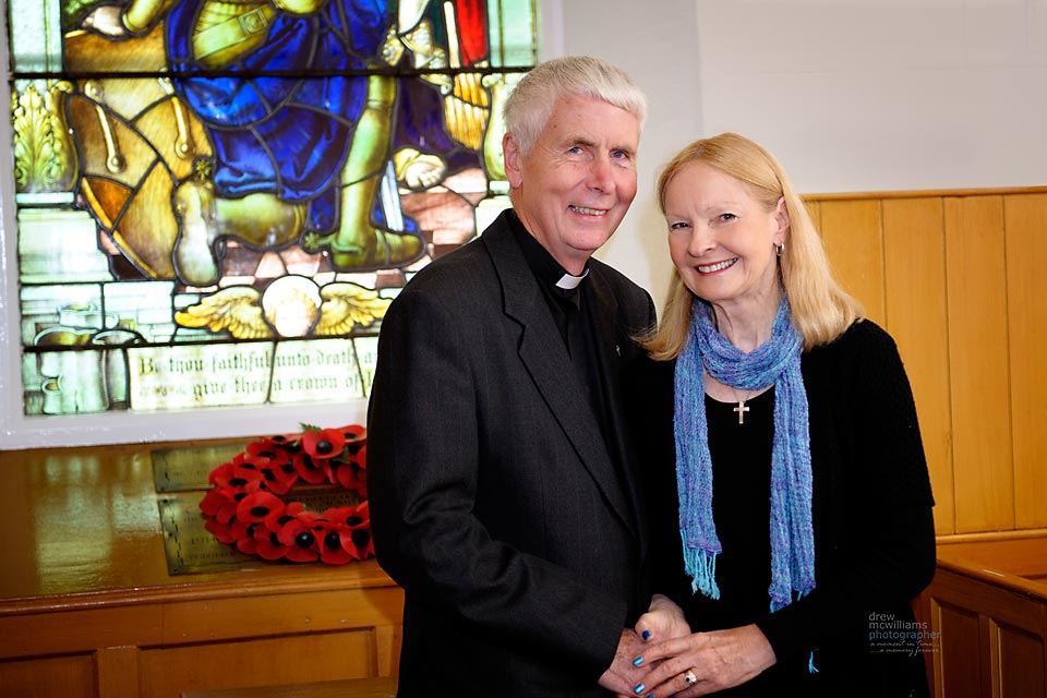 Photograph of Rev and Mrs Robert McKee at Dromore Non-Subscribing Presbyterian Church